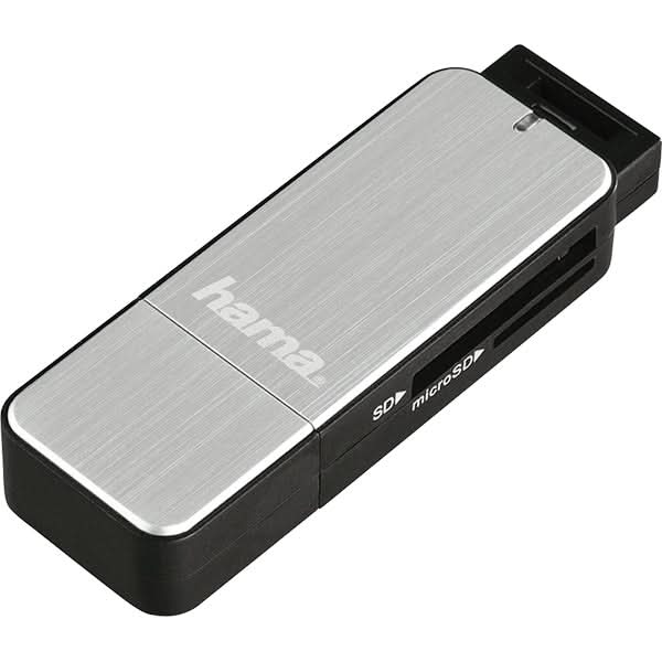 Cititor de carduri HAMA 123900, USB 3.0, SD/microSD, negru-gri WALTI