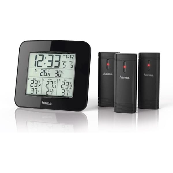 Statie meteo HAMA EWS-TRIO, 3 senzori, negru - WALTI WALTI