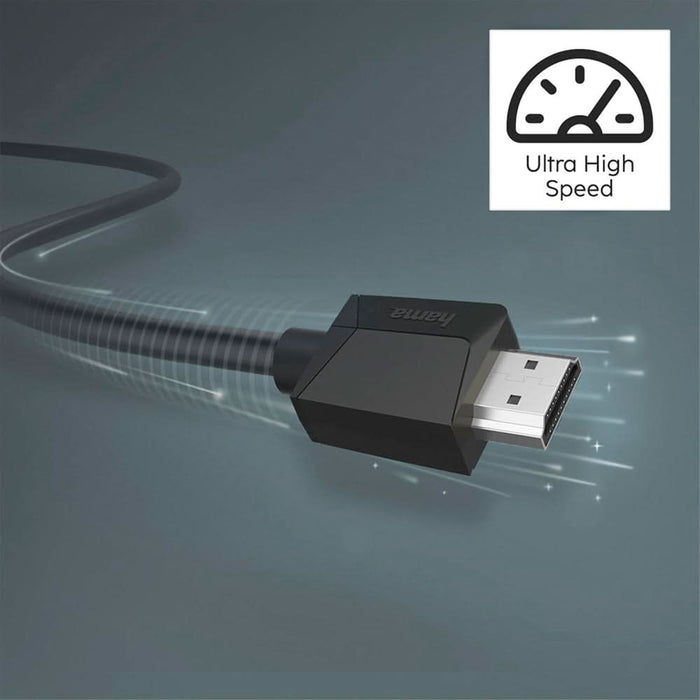 Cablu HDMI Ethernet HAMA 205004, 0.75m, 4K HDR, negru WALTI