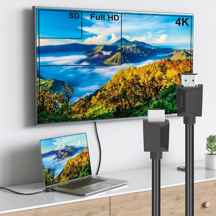 Cablu HDMI Ethernet HAMA 205006, 3m, 4K HDR, negru WALTI