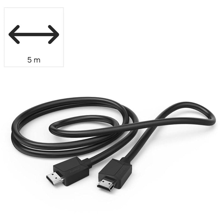 Cablu HDMI Ethernet HAMA 205007, 5m, 4K HDR, placat aur, negru WALTI