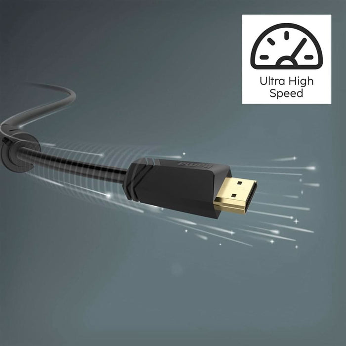 Cablu HDMI Ethernet HAMA 205009, 10m, 4K, placat aur, negru WALTI