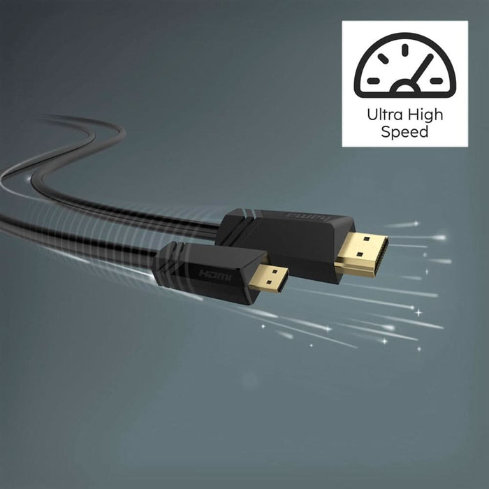 Cablu HDMI - micro HDMI Ethernet HAMA 205016, 1.5m, 4K, placat aur, negru WALTI