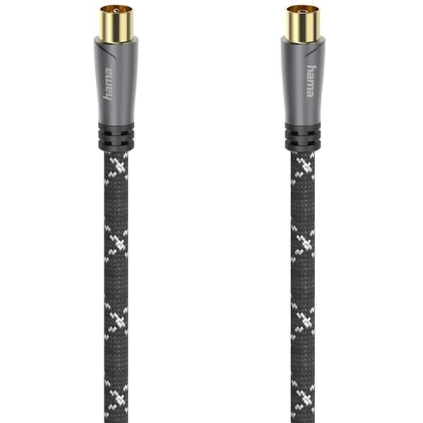 Cablu video Coaxial HAMA 205071, 3m, 120dB, placat aur, negru-gri - WALTI WALTI