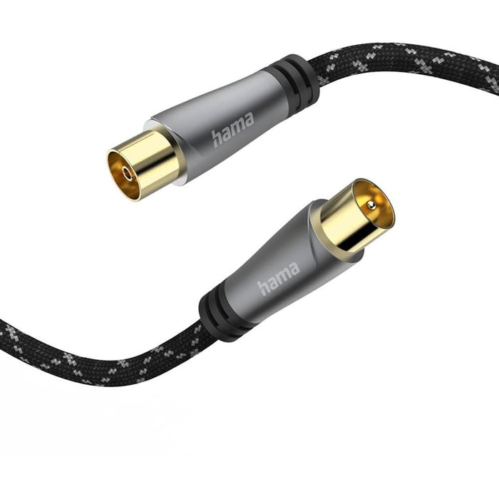 Cablu video Coaxial HAMA 205070, 1.5m, 120dB, placat aur, negru-gri WALTI