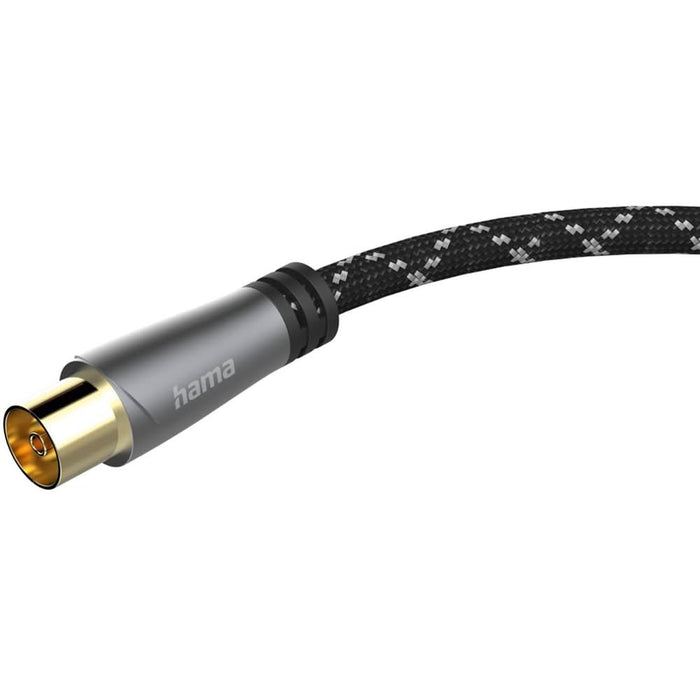 Cablu video Coaxial HAMA 205071, 3m, 120dB, placat aur, negru-gri - WALTI WALTI