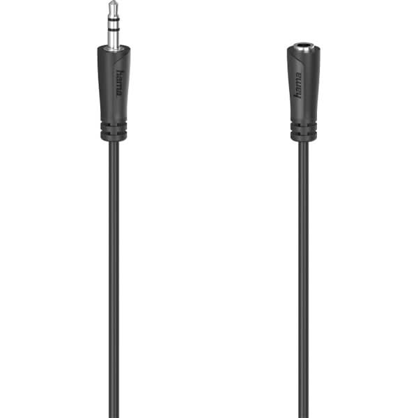 Cablu audio extensie Jack 3.5mm HAMA 205119, 1.5m, negru WALTI