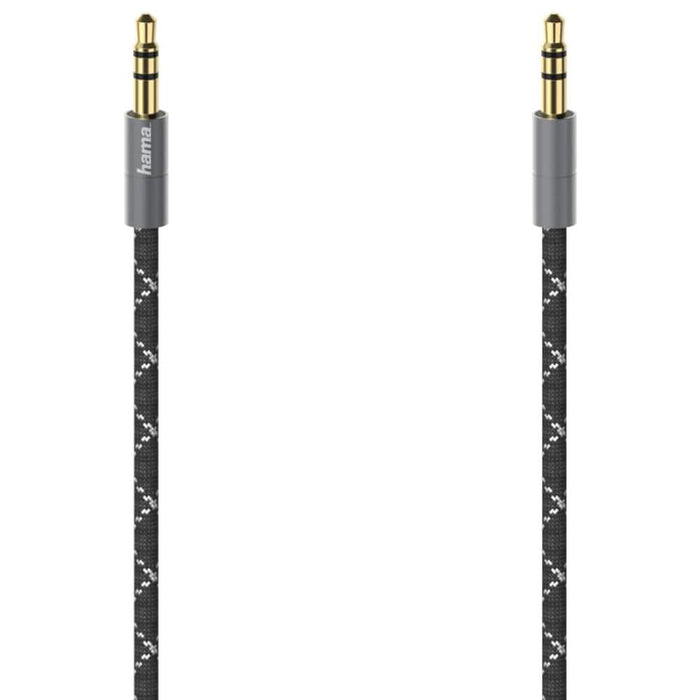 Cablu audio Jack 3.5mm HAMA 205129, 0.75m, placat aur, negru-gri WALTI