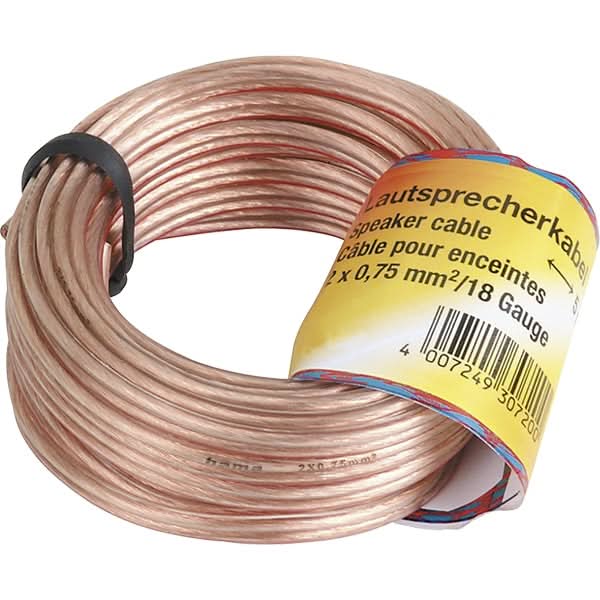 Cablu difuzor 2 x 0.75mm HAMA 205141, 10m, transparent WALTI