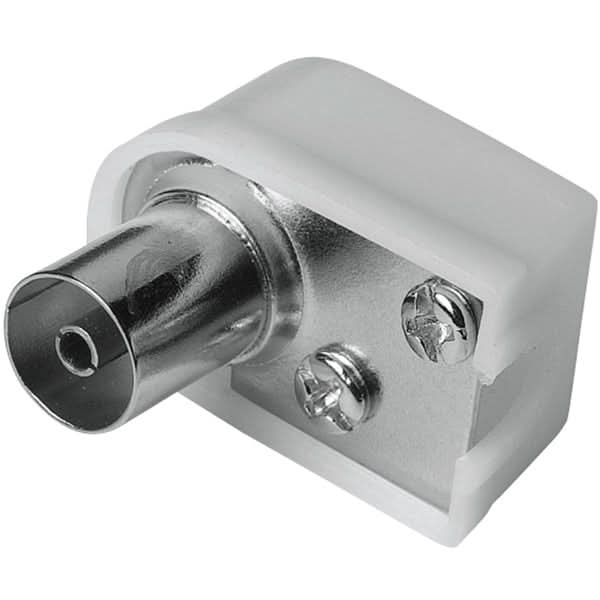 Mufa antena Coaxial Stecher HAMA 205217, 90 grade, argintiu WALTI