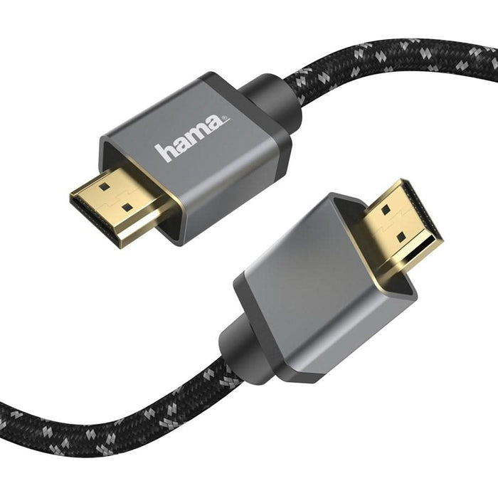 Cablu HDMI HAMA 205240, 3m, 8K HDR, placat aur, negru-gri WALTI