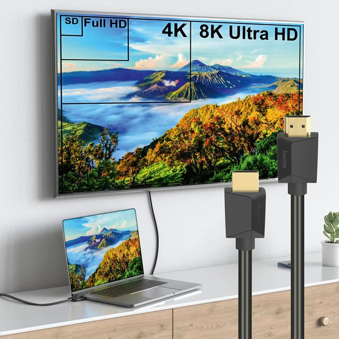Cablu HDMI HAMA 205242, 2m, 8K HDR, placat aur, negru WALTI
