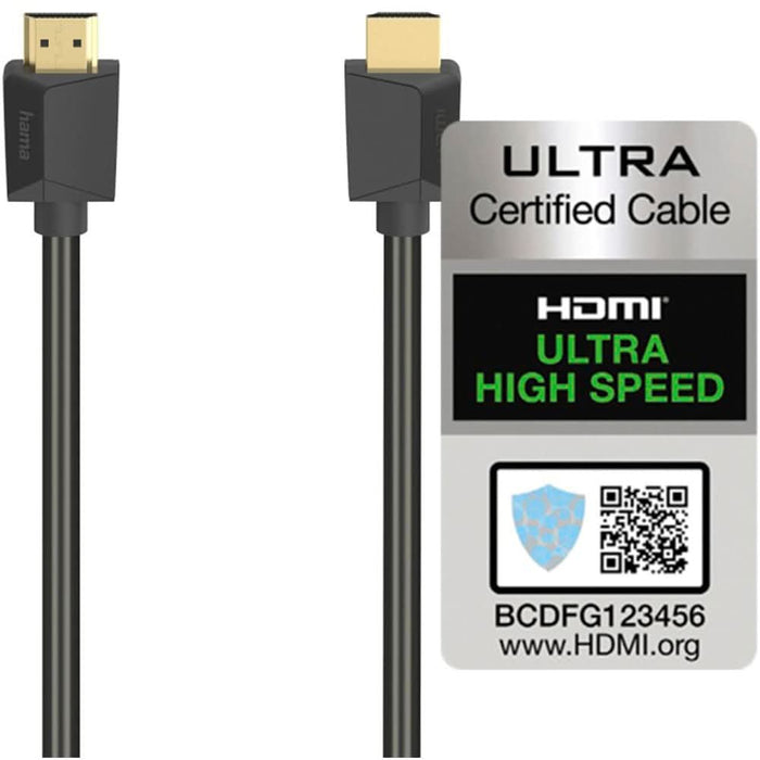 Cablu HDMI HAMA 205243, 3m, 8K HDR, placat aur, negru - WALTI WALTI