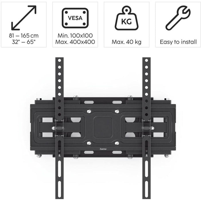 Suport TV perete HAMA 220830, reglabil, 32-65", 40kg, negru WALTI