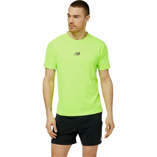 Tricou Sport cu Mânecă Scurtă New Balance Verde lămâie - WALTI WALTI