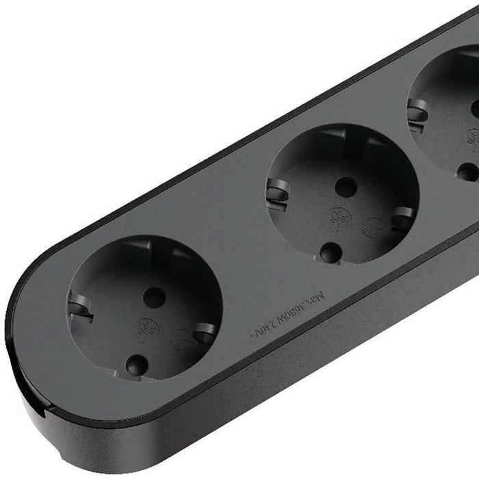 Prelungitor JACOBSEN, 4 prize Schuko, 1.5 m, 1.5 mm, cu intrerupator, negru WALTI