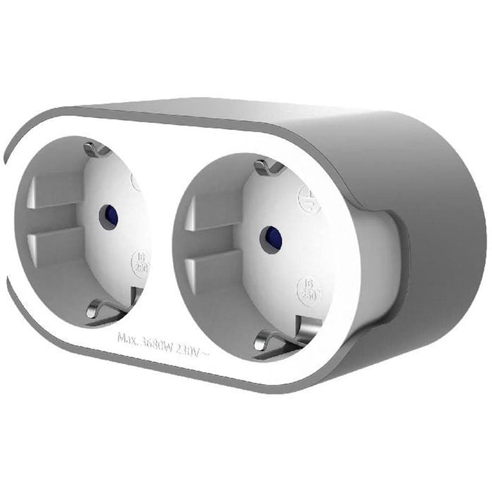 Adaptor priza Jacobsen, 2 prize, 16A, alb-gri WALTI