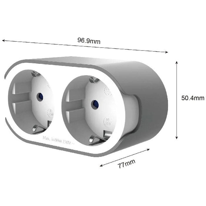 Adaptor priza Jacobsen, 2 prize, 16A, alb-gri WALTI
