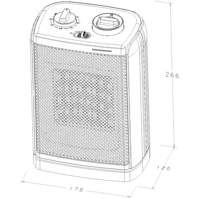 Aeroterma cu ventilator PTC GoodHome, 2 trepte viteza, 2000W, negru - WALTI WALTI
