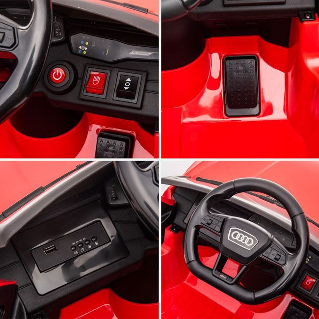 Audi RS6, Masina Electrica cu Acumulator, Rosie, 6V, Telecomanda