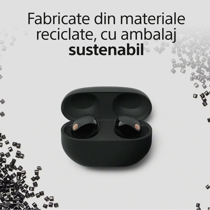 Casti SONY WF-1000XM5B, True Wireless, Bluetooth, In-ear, Microfon, Noise Cancelling, negru WALTI
