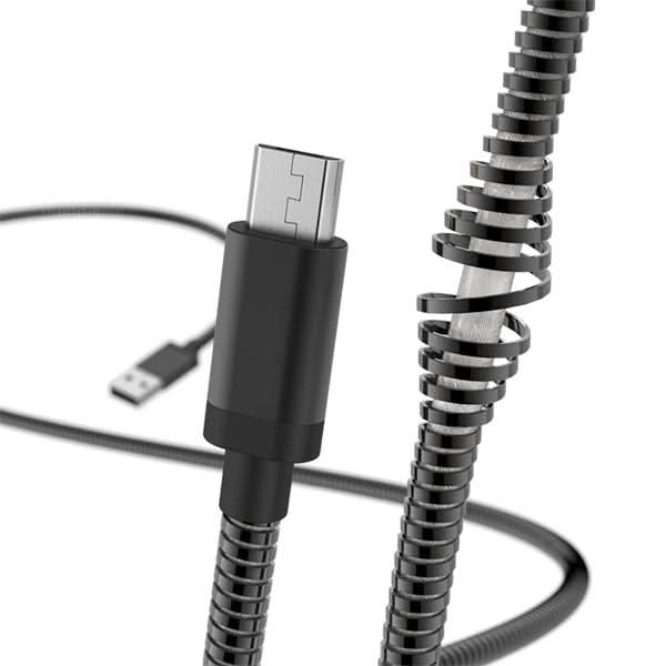 Cablu date HAMA Metal 183337, USB-A - MicroUSB, 1.5m, negru WALTI