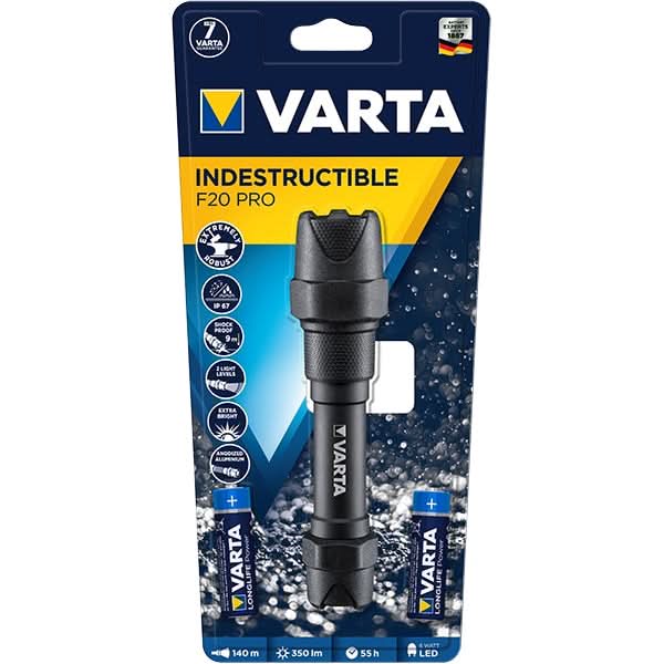 Lanterna LED VARTA Indestructible F20 Pro, 350 lumeni, 2xAA, negru WALTI