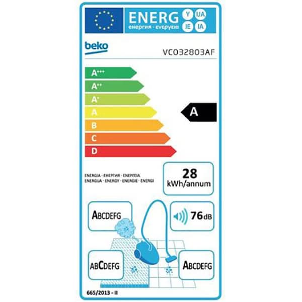 Aspirator fara sac BEKO VCO32803AF, 1.8l, 800W, 76dB, crem-negru WALTI