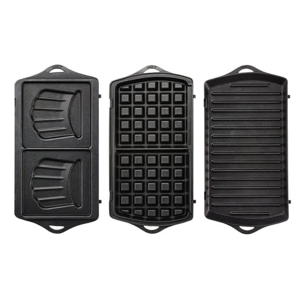 Sandwich maker TEFAL Break Time SW614831, 700W, 3 placi detasabile, negru-argintiu WALTI