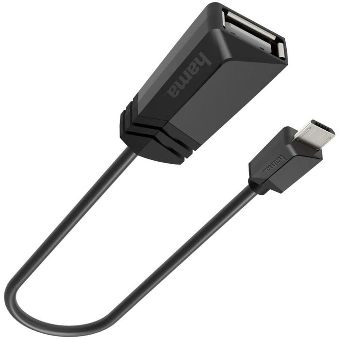Cablu adaptor OTG USB A - micro USB B HAMA 200308, negru WALTI