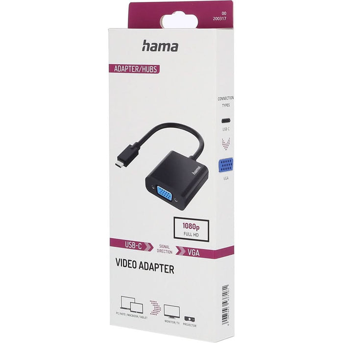 Adaptor USB-C - VGA HAMA 200317, negru WALTI