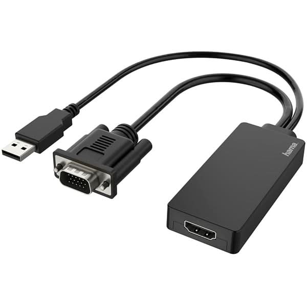 Adaptor VGA + USB - HDMI HAMA 200342, negru WALTI