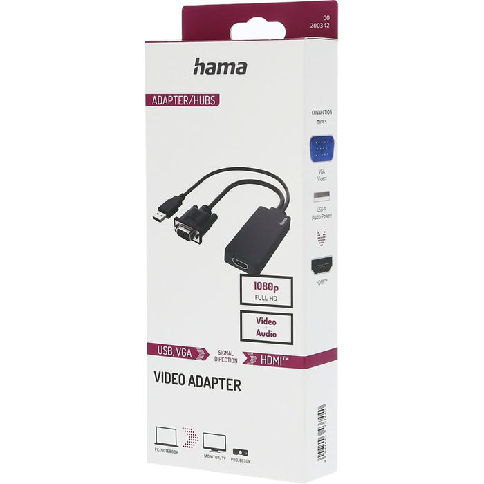Adaptor VGA + USB - HDMI HAMA 200342, negru WALTI