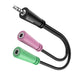 Adaptor audio Jack 3.5 mm 4 pini - 2 x Jack 3.5 mm 3 pini HAMA 200352, negru - WALTI WALTI