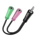Adaptor audio Jack 3.5 mm 4 pini - 2 x Jack 3.5 mm 3 pini HAMA 200352, negru - WALTI WALTI