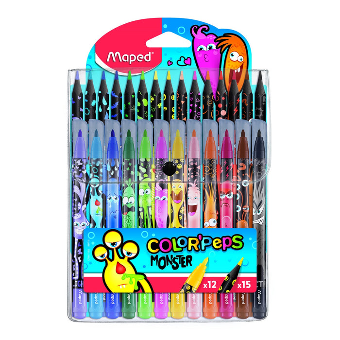 Maped Set 15 Creioane Colorate + 12 Carioci WALTI