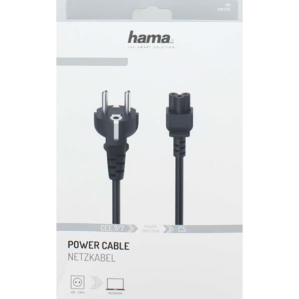 Cablu de alimentare cu 3 pini HAMA 200736, 2.5m, negru WALTI