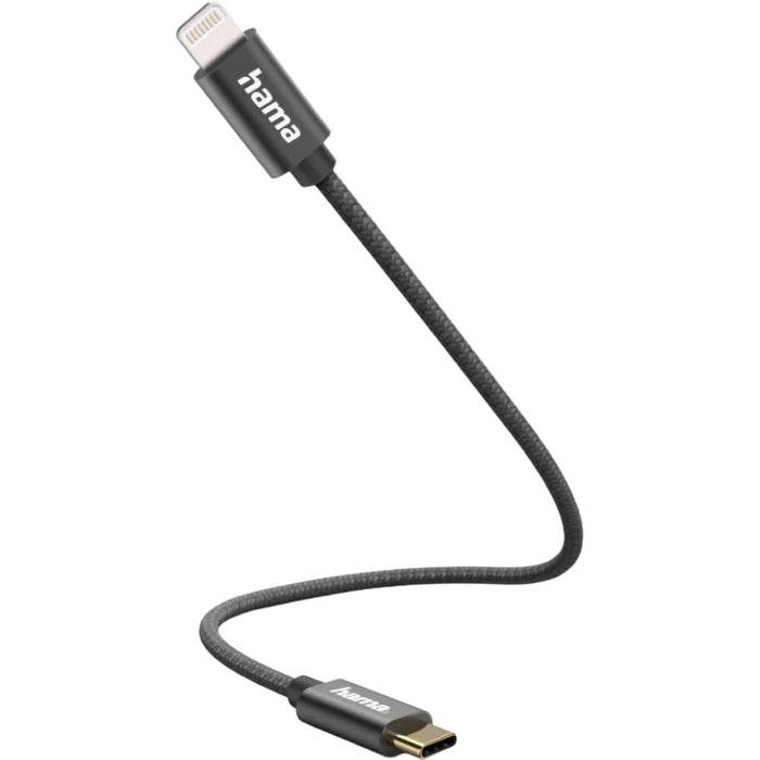 Cablu date HAMA 201601, USB-C - Lightning, 0.2m, negru WALTI