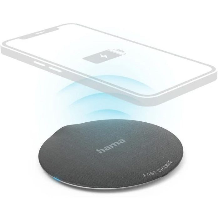 Incarcator wireless HAMA QI-FC10 Metal 201680, universal, QI, 10W, negru WALTI