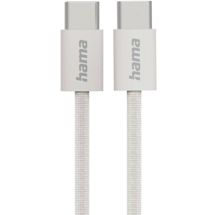 Cablu date HAMA Fabric 201728, USB-C - USB-C, 1m, bej WALTI