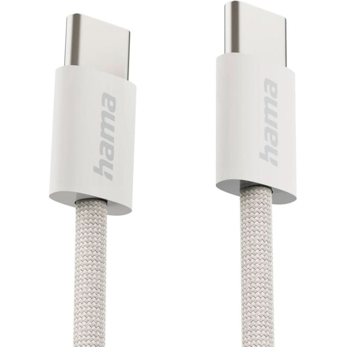 Cablu date HAMA Fabric 201728, USB-C - USB-C, 1m, bej WALTI