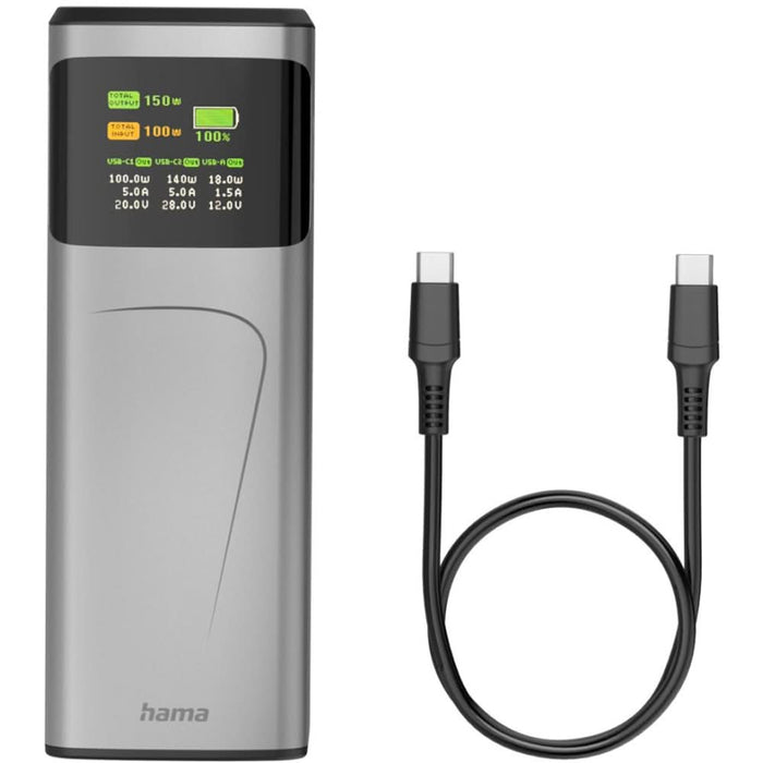 Baterie externa HAMA High Power 201742, 24000mAh, 2x USB-C, 1x USB-A, negru - WALTI WALTI