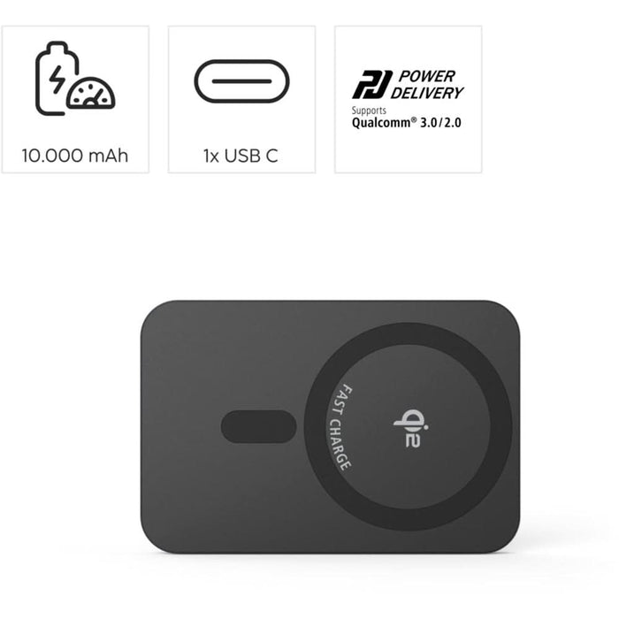 Baterie externa HAMA Qi2 201752, 10000 mAh, 1x USB-C, gri WALTI