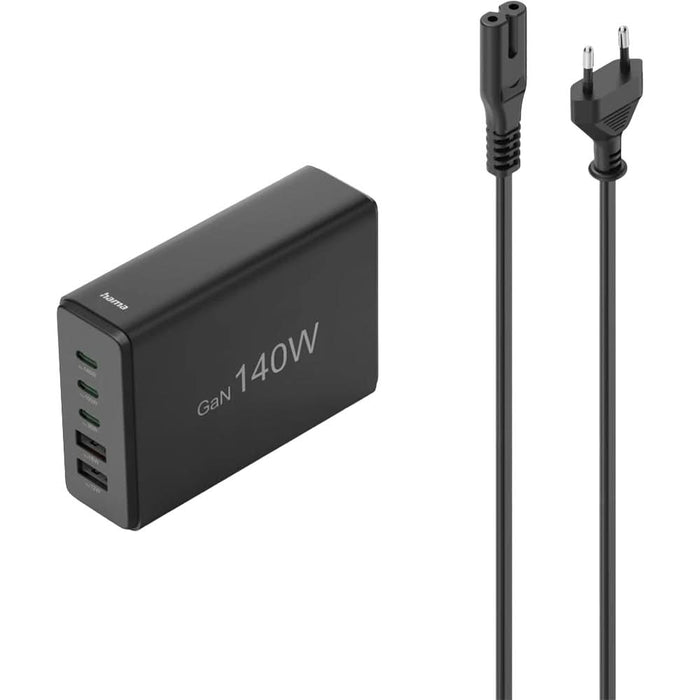Statie incarcare HAMA 201978, 3x USB-C Power Delivery (PD) 140W, 2x USB-A, negru WALTI