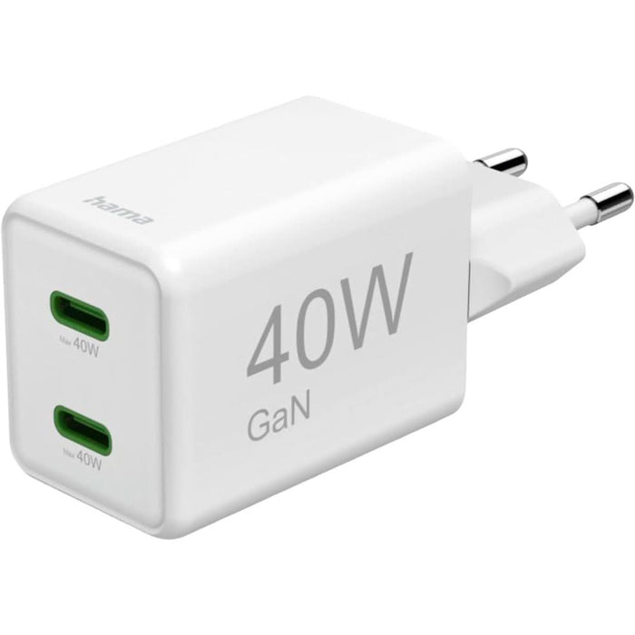 Incarcator retea HAMA 201989, 2x USB-C Power Delivery (PD) 40W, alb WALTI