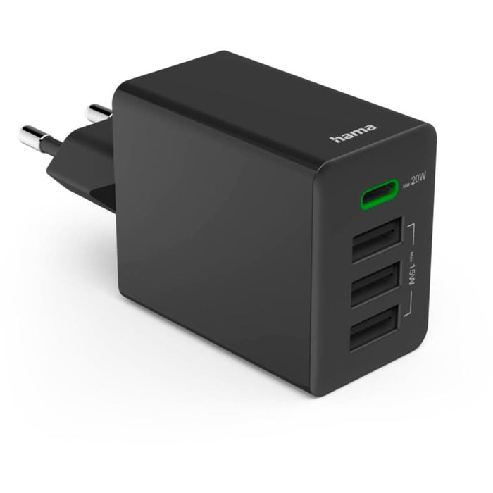 Incarcator retea HAMA 201990, 3x USB-A, 1x USB-C, Power Delivery (PD), 35W, negru WALTI