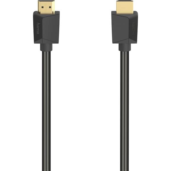 Cablu HDMI Ethernet HAMA 205007, 5m, 4K HDR, placat aur, negru WALTI
