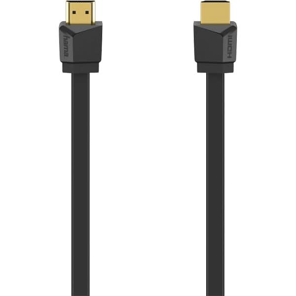 Cablu HDMI Ethernet HAMA 205013, 1.5m, 4K HDR, placat aur, negru WALTI