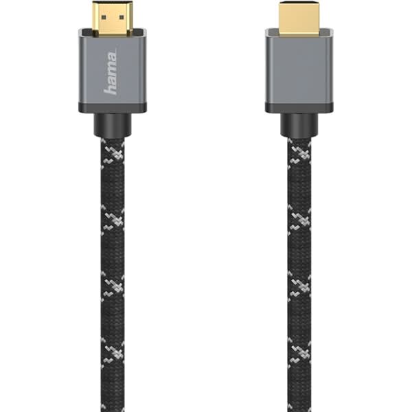 Cablu HDMI HAMA 205239, 2m, 8K HDR, placat aur, negru-gri WALTI