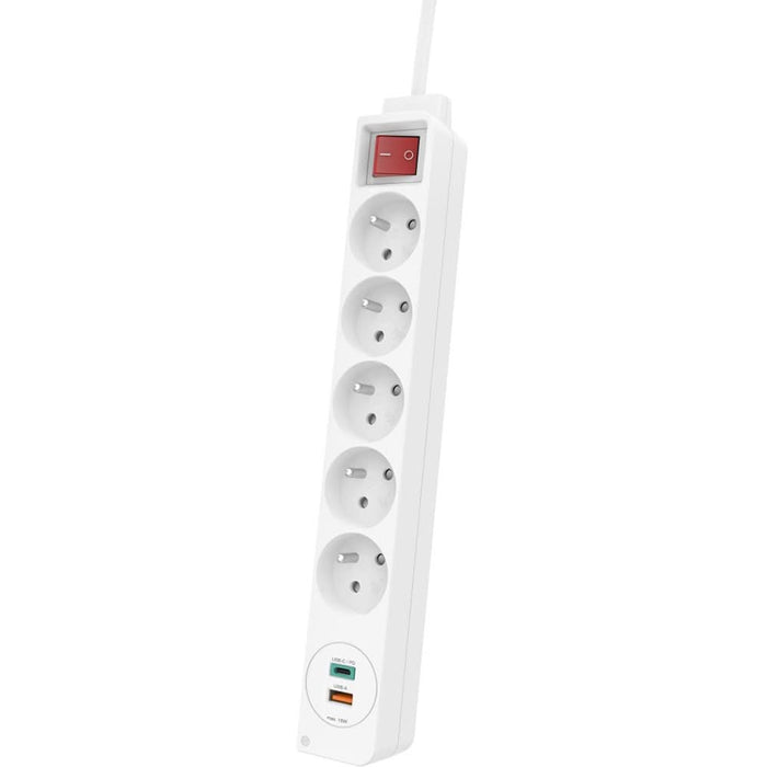 Prelungitor HAMA 223186, 5 prize, USB-C/A, 1.4m, alb WALTI